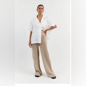 NWT- DISSH OPHELIA CROCHET PANT- CREAM-SIZE L- LIGHTWEIGHT- RUNS LONGER IN LEG